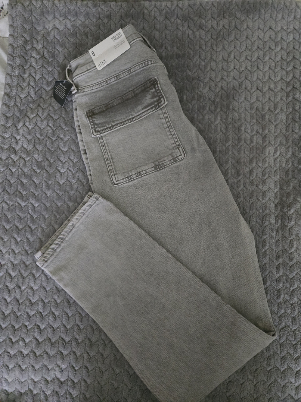 a.n.a Gray Olive Taupe Color High Rise Straight Leg Jeans Size 8 NWT